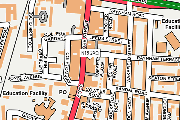 N18 2XQ map - OS OpenMap – Local (Ordnance Survey)