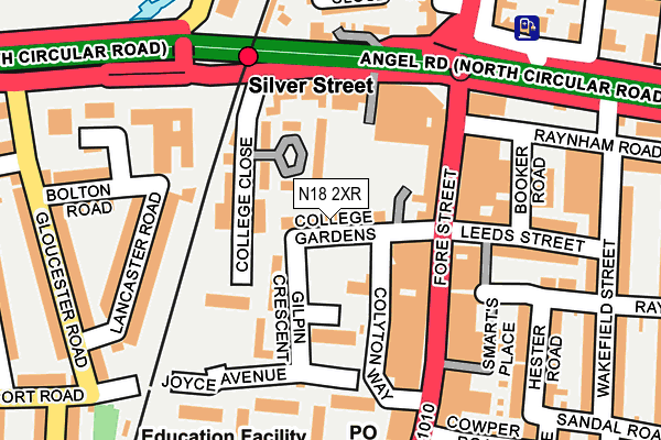 N18 2XR map - OS OpenMap – Local (Ordnance Survey)