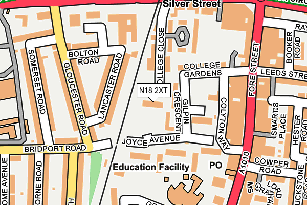 N18 2XT map - OS OpenMap – Local (Ordnance Survey)