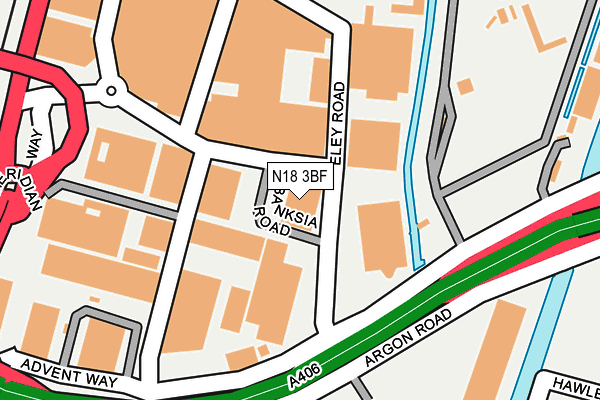 N18 3BF map - OS OpenMap – Local (Ordnance Survey)
