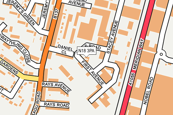 N18 3PA map - OS OpenMap – Local (Ordnance Survey)