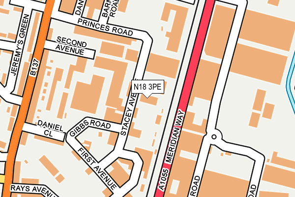 N18 3PE map - OS OpenMap – Local (Ordnance Survey)