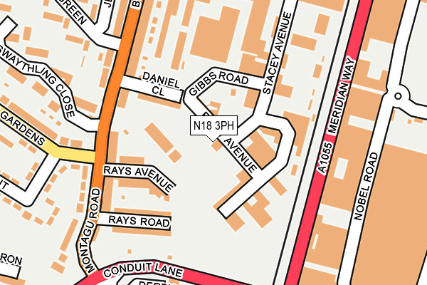 N18 3PH map - OS OpenMap – Local (Ordnance Survey)