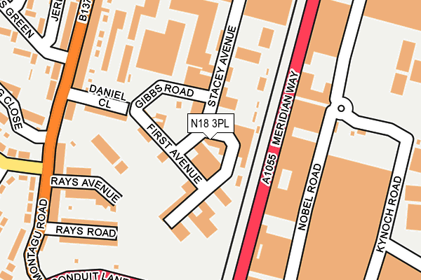 N18 3PL map - OS OpenMap – Local (Ordnance Survey)