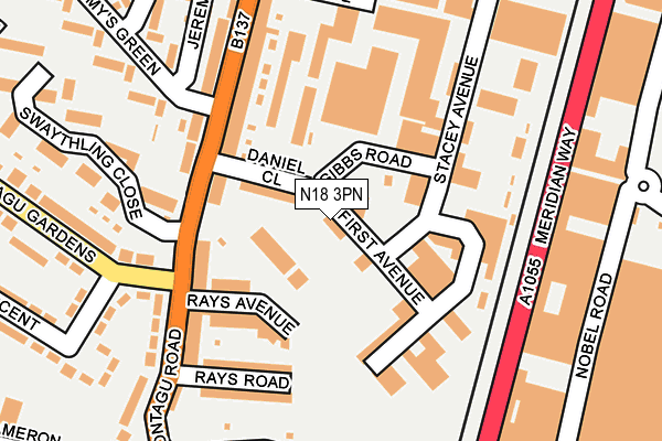 N18 3PN map - OS OpenMap – Local (Ordnance Survey)