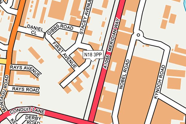 N18 3PP map - OS OpenMap – Local (Ordnance Survey)