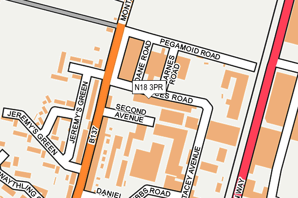 N18 3PR map - OS OpenMap – Local (Ordnance Survey)