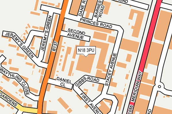 N18 3PU map - OS OpenMap – Local (Ordnance Survey)