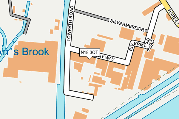 N18 3QT map - OS OpenMap – Local (Ordnance Survey)