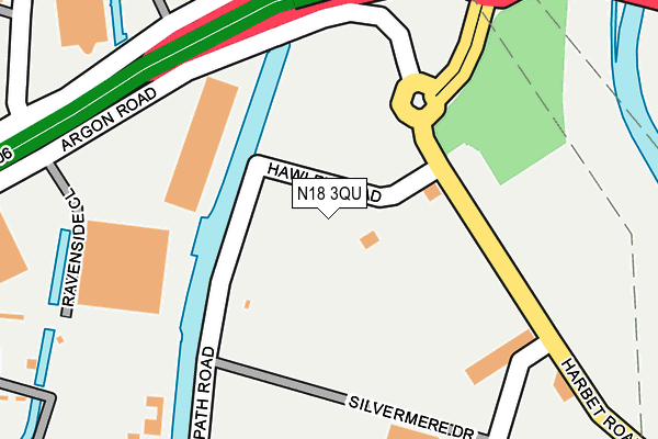 N18 3QU map - OS OpenMap – Local (Ordnance Survey)