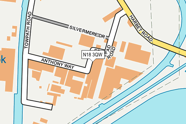N18 3QW map - OS OpenMap – Local (Ordnance Survey)