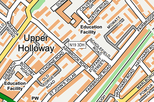 N19 3DH map - OS OpenMap – Local (Ordnance Survey)