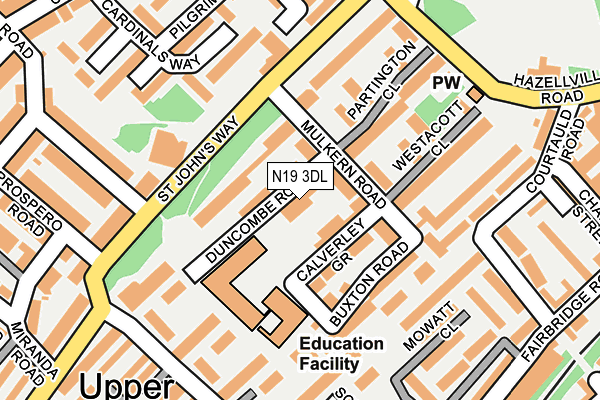 N19 3DL map - OS OpenMap – Local (Ordnance Survey)