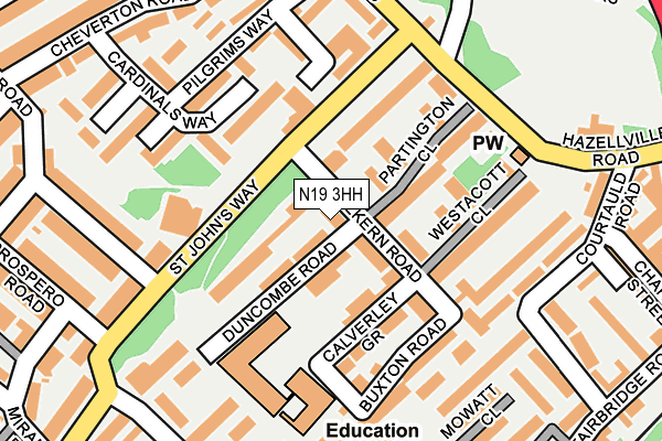 N19 3HH map - OS OpenMap – Local (Ordnance Survey)