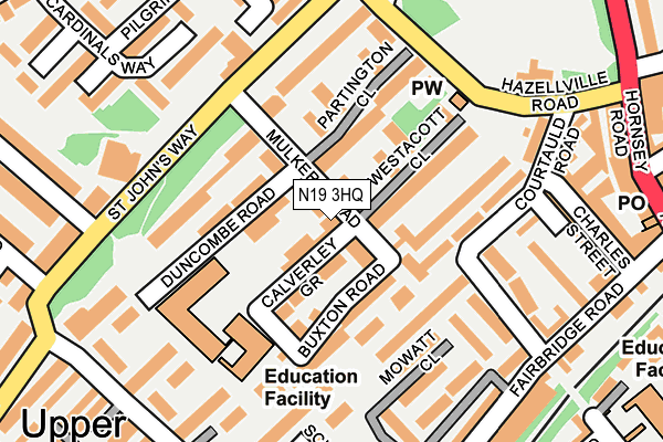 N19 3HQ map - OS OpenMap – Local (Ordnance Survey)