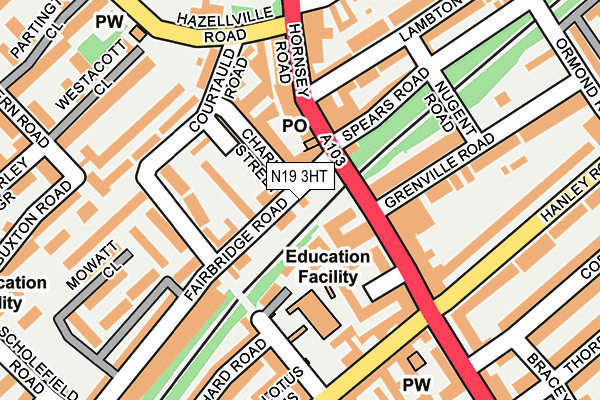 N19 3HT map - OS OpenMap – Local (Ordnance Survey)