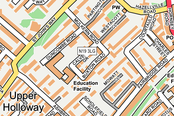 N19 3LG map - OS OpenMap – Local (Ordnance Survey)
