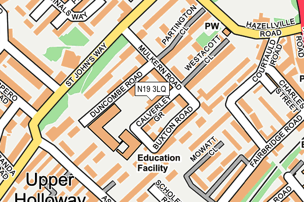 N19 3LQ map - OS OpenMap – Local (Ordnance Survey)