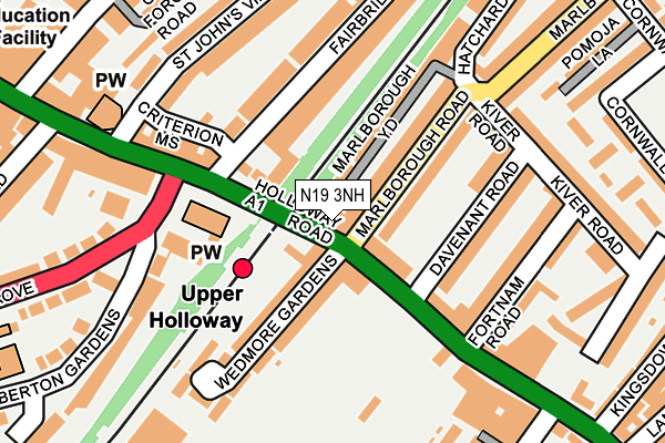 N19 3NH map - OS OpenMap – Local (Ordnance Survey)