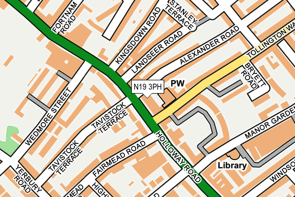 N19 3PH map - OS OpenMap – Local (Ordnance Survey)