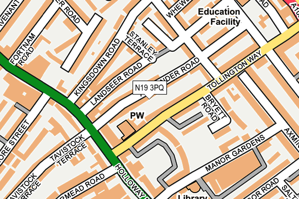 N19 3PQ map - OS OpenMap – Local (Ordnance Survey)