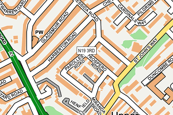 N19 3RD map - OS OpenMap – Local (Ordnance Survey)