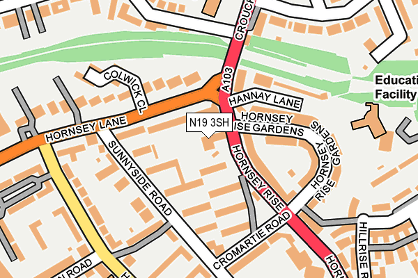 N19 3SH map - OS OpenMap – Local (Ordnance Survey)