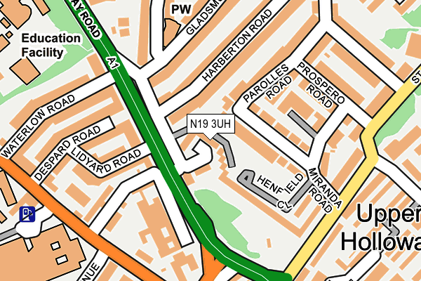 N19 3UH map - OS OpenMap – Local (Ordnance Survey)