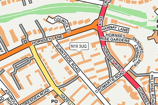 N19 3UQ map - OS OpenMap – Local (Ordnance Survey)