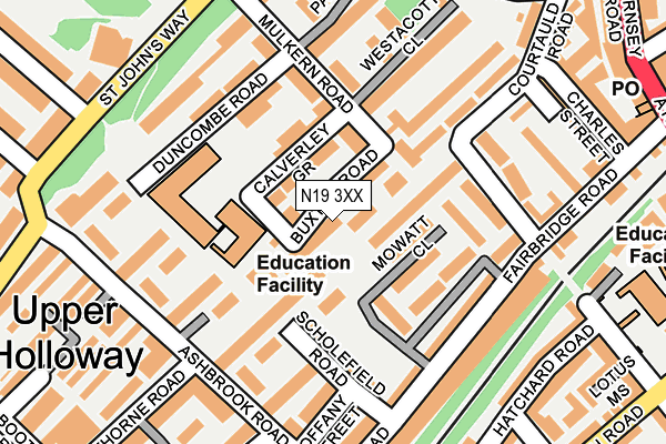 N19 3XX map - OS OpenMap – Local (Ordnance Survey)