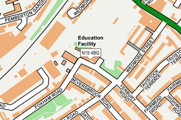 N19 4BQ map - OS OpenMap – Local (Ordnance Survey)