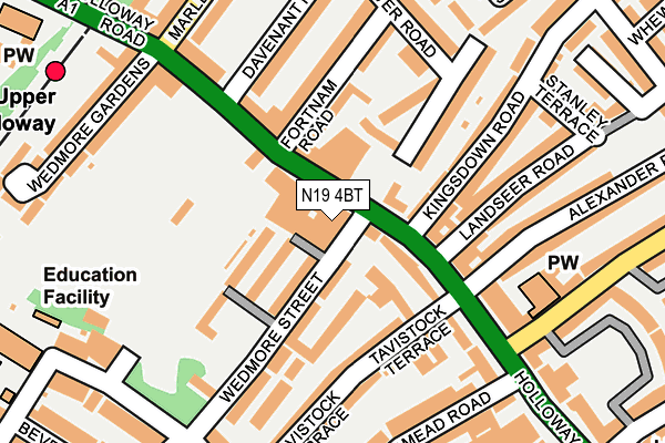 N19 4BT map - OS OpenMap – Local (Ordnance Survey)