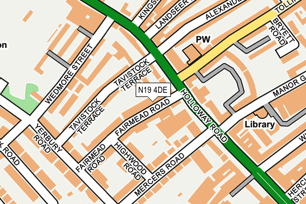 N19 4DE map - OS OpenMap – Local (Ordnance Survey)