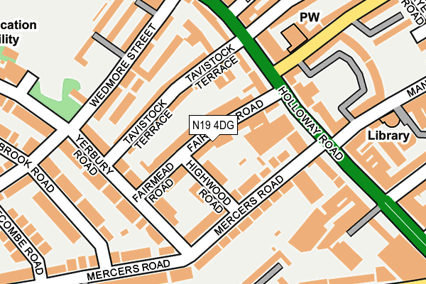 N19 4DG map - OS OpenMap – Local (Ordnance Survey)