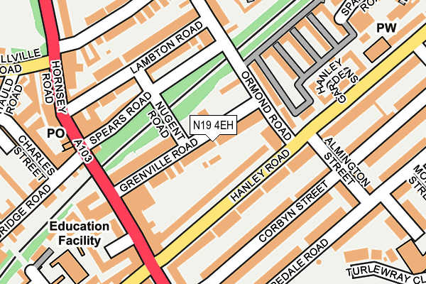 N19 4EH map - OS OpenMap – Local (Ordnance Survey)