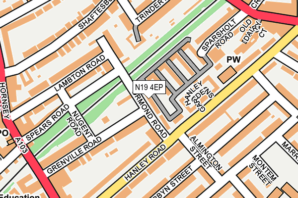 N19 4EP map - OS OpenMap – Local (Ordnance Survey)