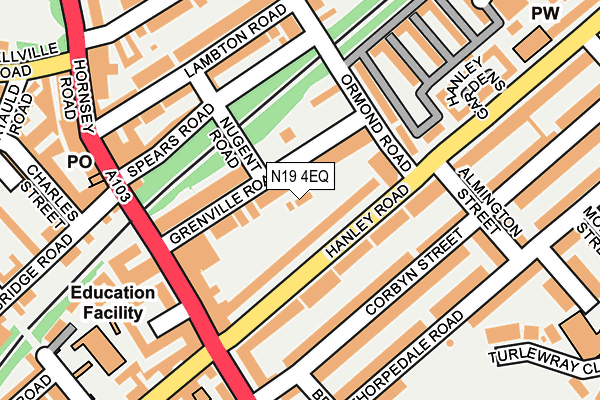 N19 4EQ map - OS OpenMap – Local (Ordnance Survey)