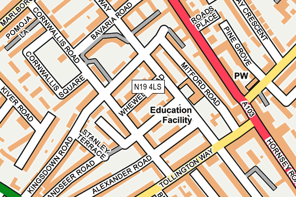 N19 4LS map - OS OpenMap – Local (Ordnance Survey)