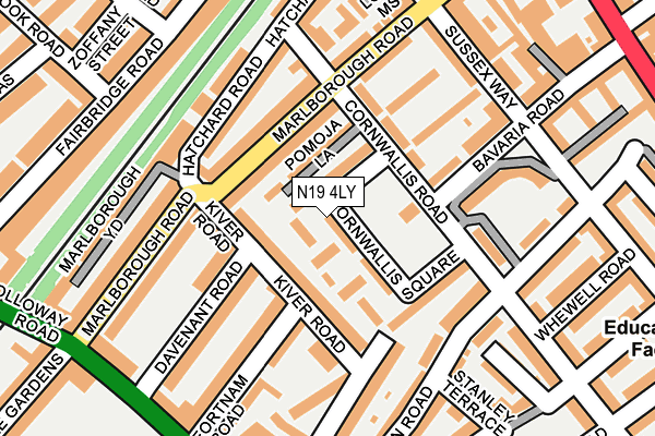 N19 4LY map - OS OpenMap – Local (Ordnance Survey)