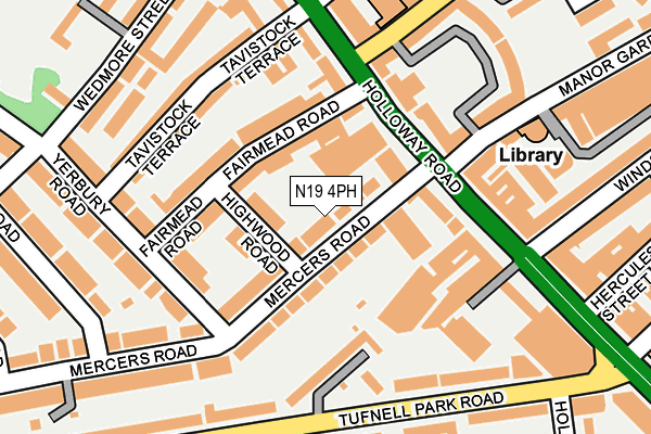 N19 4PH map - OS OpenMap – Local (Ordnance Survey)