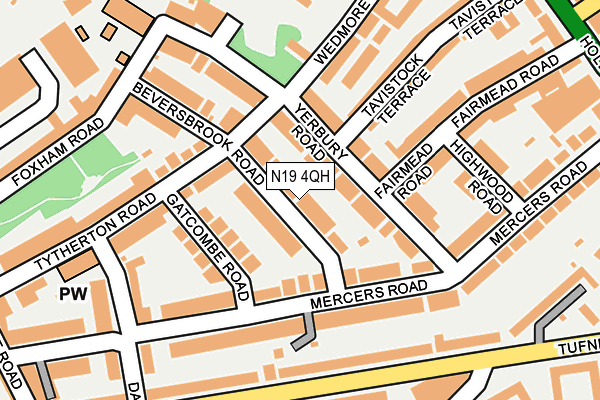 N19 4QH map - OS OpenMap – Local (Ordnance Survey)