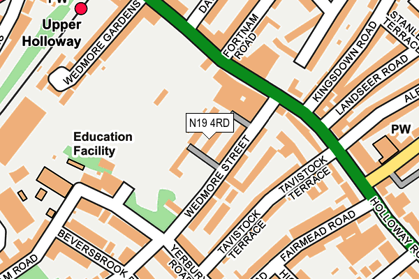 N19 4RD map - OS OpenMap – Local (Ordnance Survey)