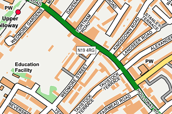 N19 4RG map - OS OpenMap – Local (Ordnance Survey)