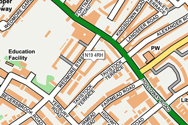 N19 4RH map - OS OpenMap – Local (Ordnance Survey)