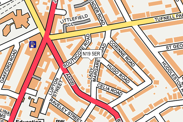 N19 5ER map - OS OpenMap – Local (Ordnance Survey)
