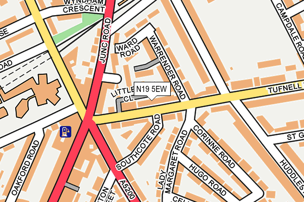 N19 5EW map - OS OpenMap – Local (Ordnance Survey)