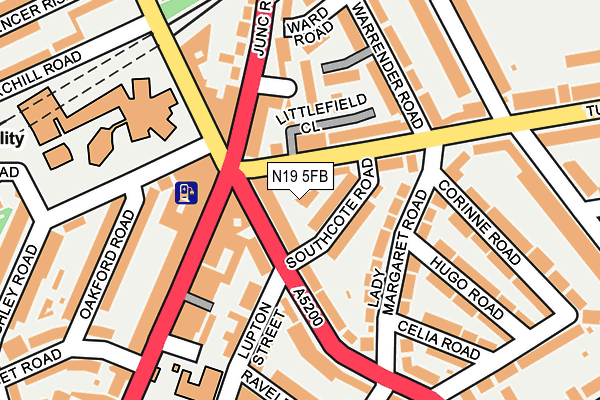 N19 5FB map - OS OpenMap – Local (Ordnance Survey)