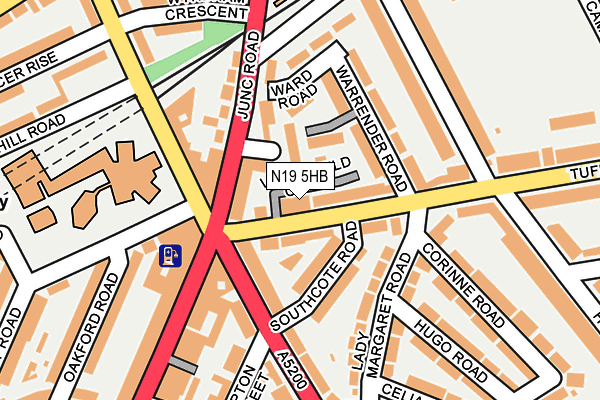 N19 5HB map - OS OpenMap – Local (Ordnance Survey)