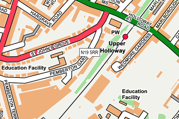 N19 5RR map - OS OpenMap – Local (Ordnance Survey)