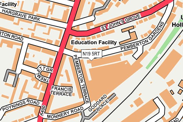 N19 5RT map - OS OpenMap – Local (Ordnance Survey)